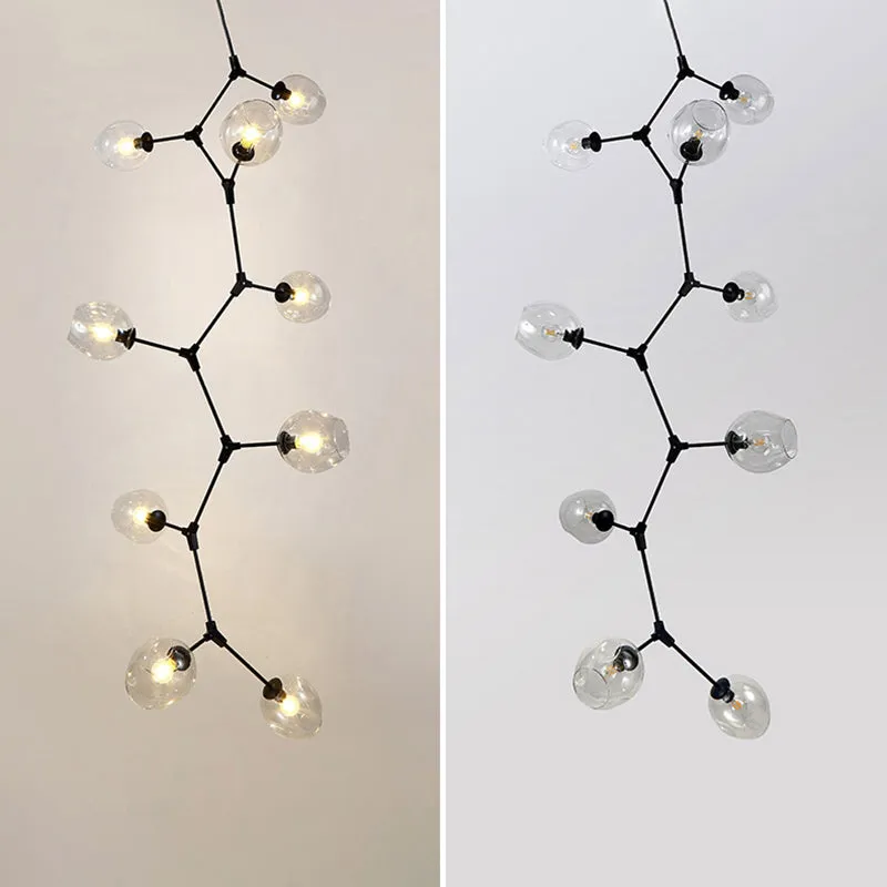 DNA Structure Pendant Light - Postmodern Ceiling Chandelier with Glass Shade