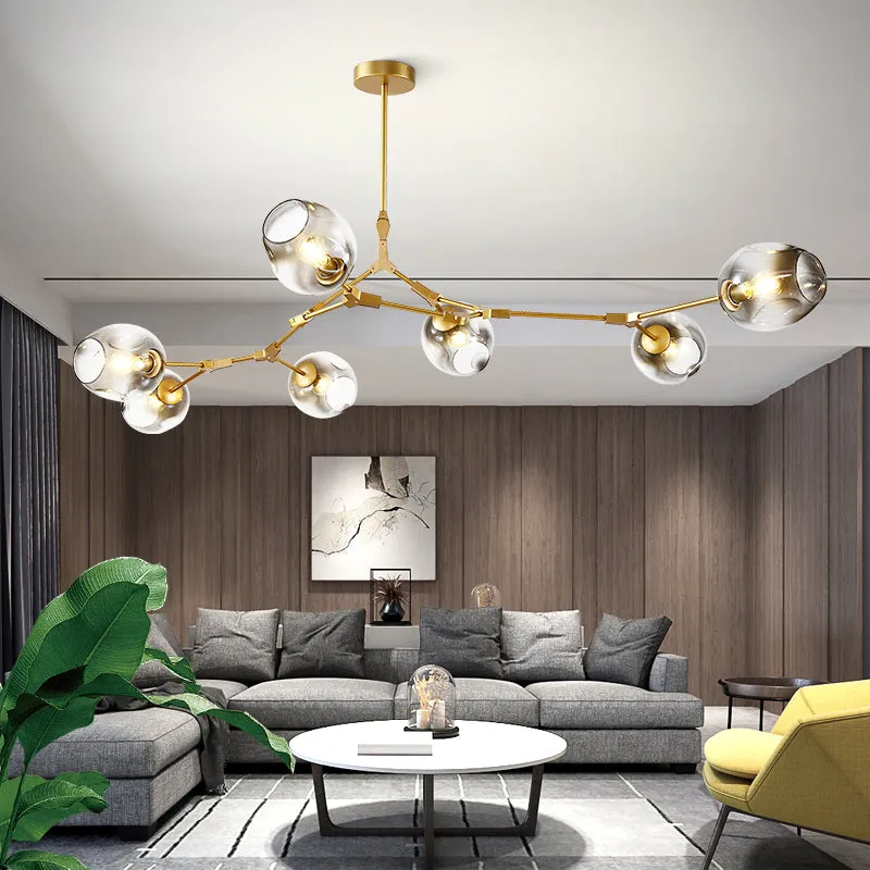 DNA Structure Pendant Light - Postmodern Ceiling Chandelier with Glass Shade