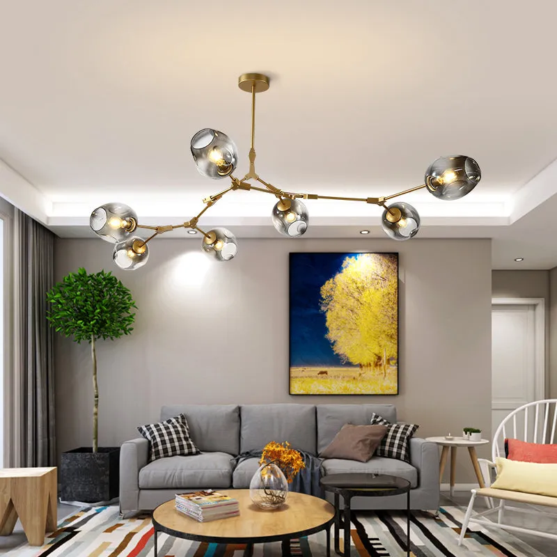 DNA Structure Pendant Light - Postmodern Ceiling Chandelier with Glass Shade