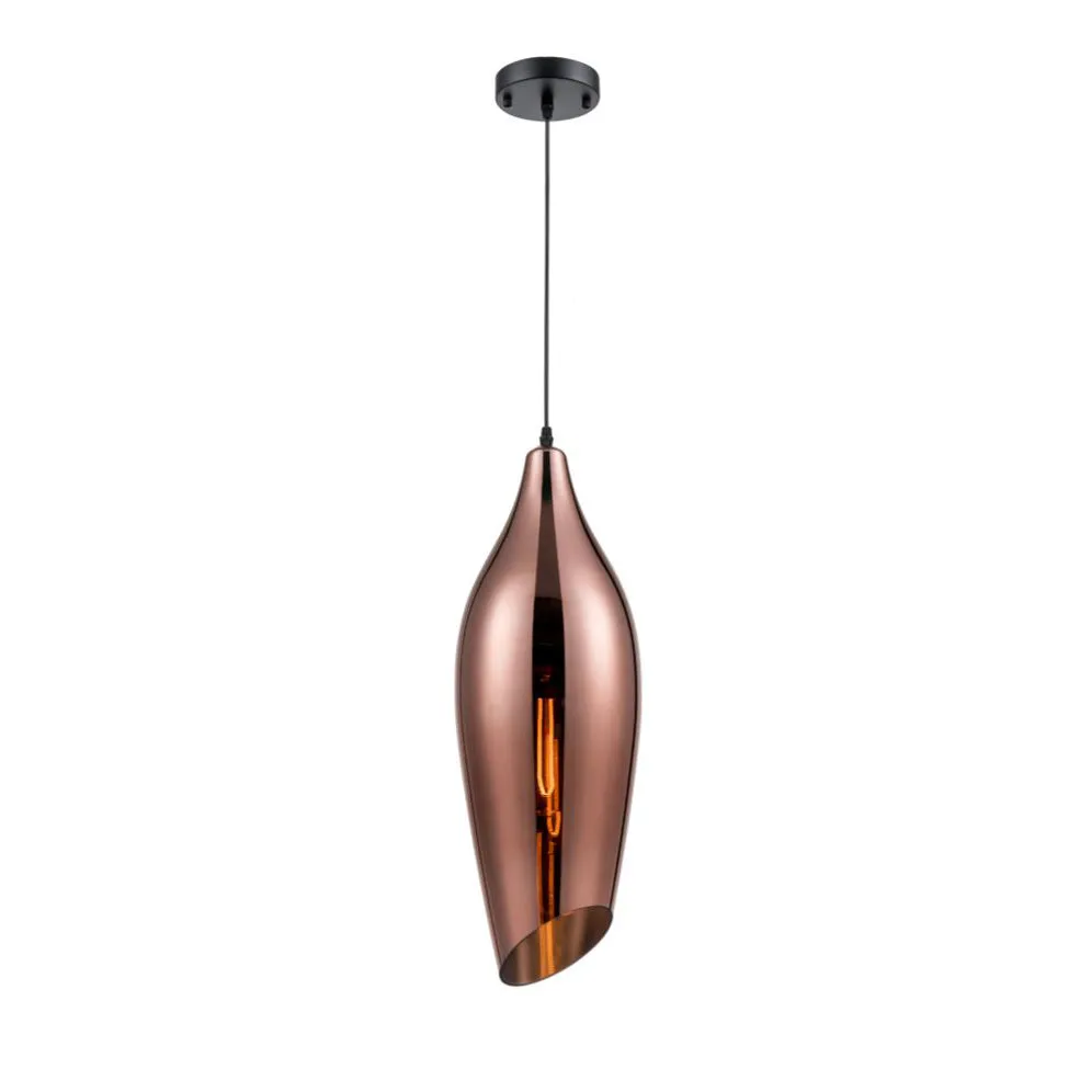 Extra Long Copper Glass Aerial Pendant 58 cm