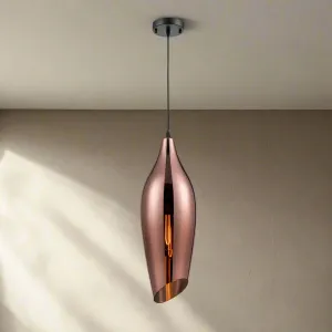 Extra Long Copper Glass Aerial Pendant 58 cm