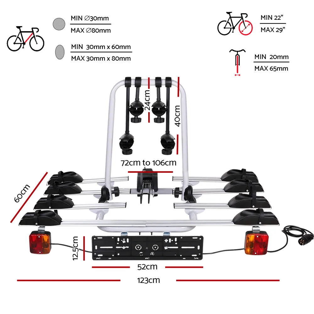 Giantz Tow Ball Car Mount - Black & Silver