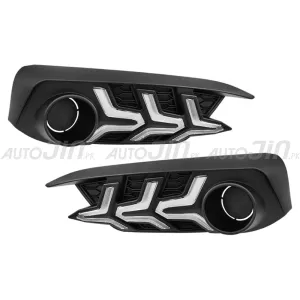 Honda Civic 2016-202Fog Lights DRL Cover V3 Arrow Style version 2