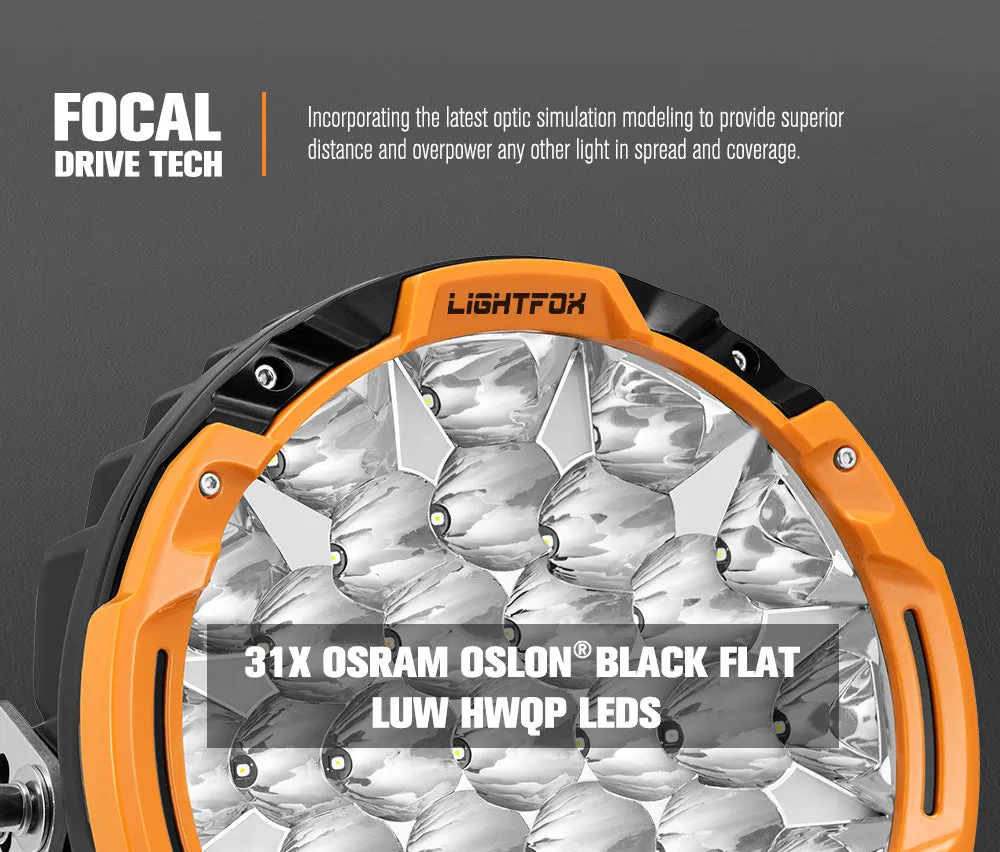 Lightfox 9 inch Osram LED Driving Lights   40 inch Dual Row LED Light Bar   Wiring Kit