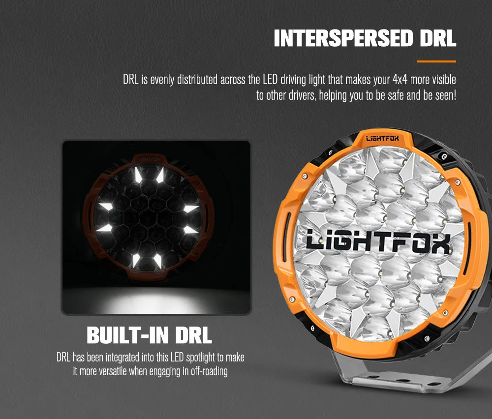 Lightfox 9 inch Osram LED Driving Lights   40 inch Dual Row LED Light Bar   Wiring Kit