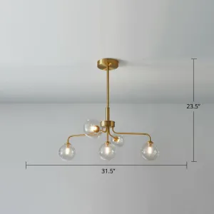 Modern Glass Orb Pendant Light with Gold Finish, Ideal for Living Room DÃ©cor