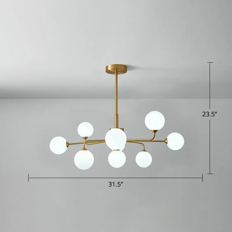 Modern Glass Orb Pendant Light with Gold Finish, Ideal for Living Room DÃ©cor