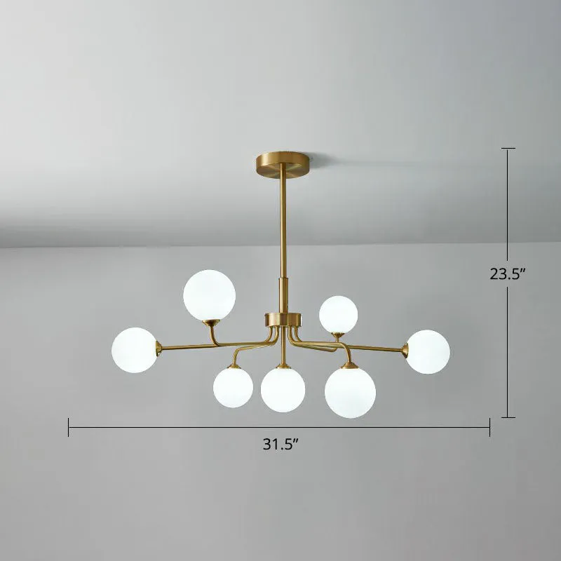 Modern Glass Orb Pendant Light with Gold Finish, Ideal for Living Room DÃ©cor