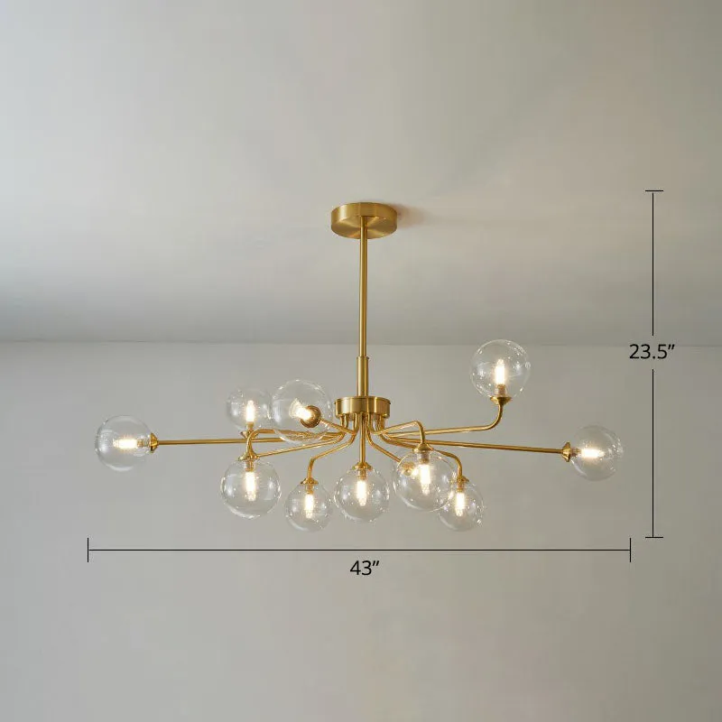 Modern Glass Orb Pendant Light with Gold Finish, Ideal for Living Room DÃ©cor