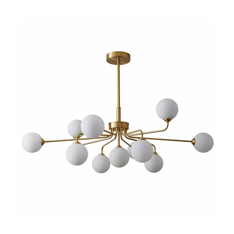 Modern Glass Orb Pendant Light with Gold Finish, Ideal for Living Room DÃ©cor