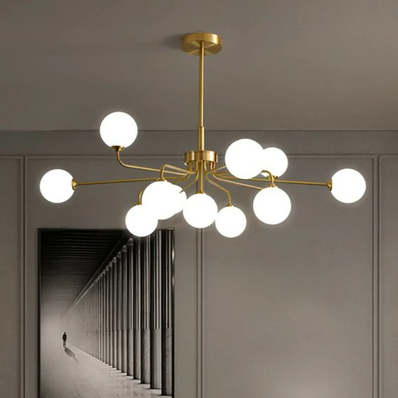 Modern Glass Orb Pendant Light with Gold Finish, Ideal for Living Room DÃ©cor