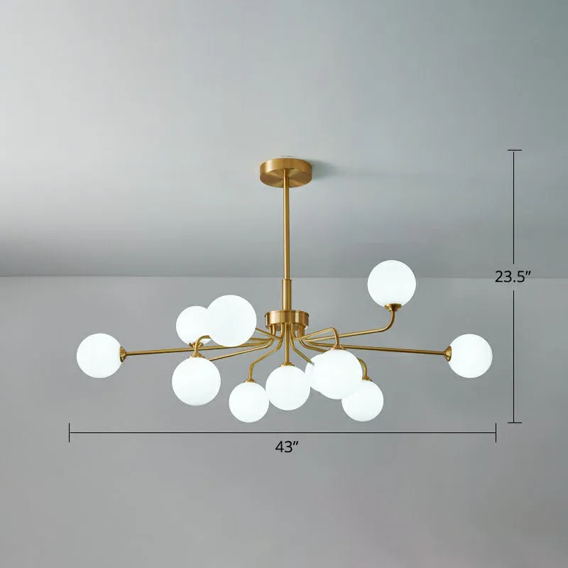 Modern Glass Orb Pendant Light with Gold Finish, Ideal for Living Room DÃ©cor