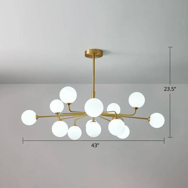 Modern Glass Orb Pendant Light with Gold Finish, Ideal for Living Room DÃ©cor