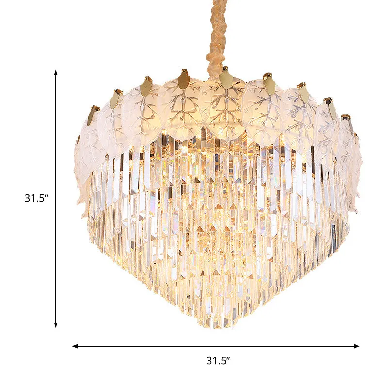 Modern LED Crystal Chandelier | 14 Lights | Tiered Hanging | Living Room Ceiling Lamp