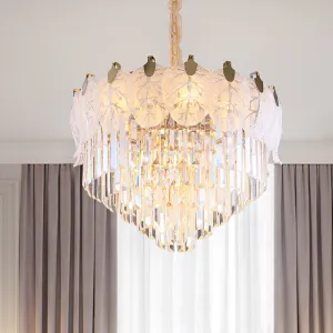 Modern LED Crystal Chandelier | 14 Lights | Tiered Hanging | Living Room Ceiling Lamp