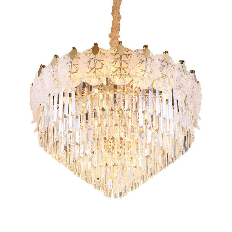 Modern LED Crystal Chandelier | 14 Lights | Tiered Hanging | Living Room Ceiling Lamp