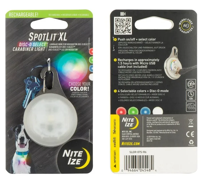 Nite Ize SpotLit® XL Color Changing Rechargeable Carabiner Light