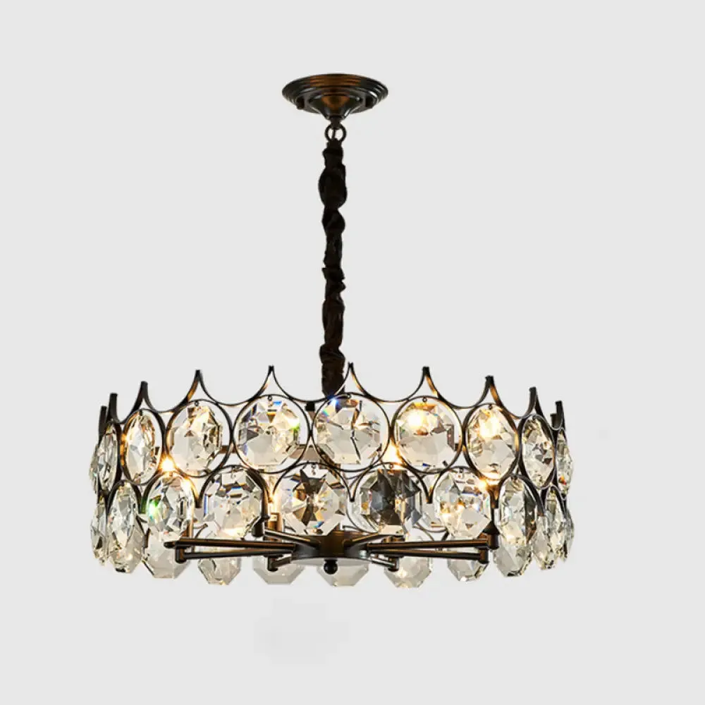 Postmodern Beveled Cut Crystal Chandelier Pendant Light - Elegant Hanging Lamp for Living Room