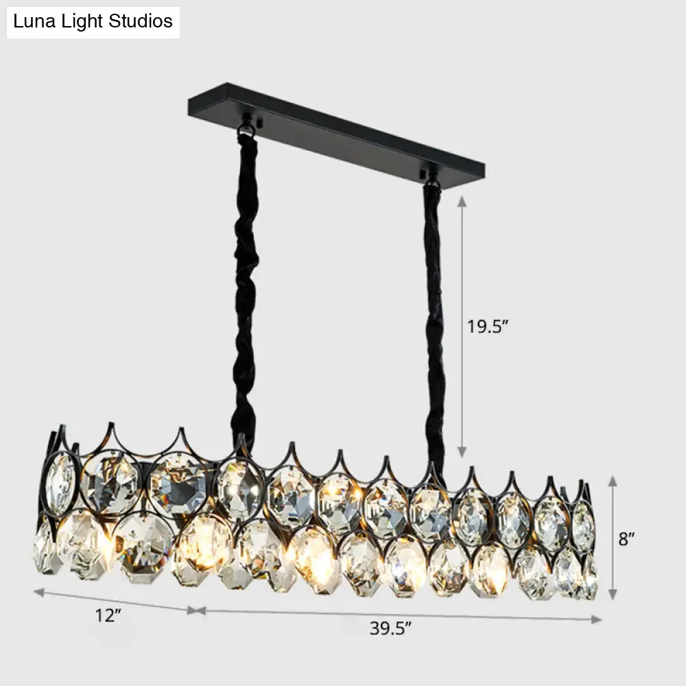 Postmodern Beveled Cut Crystal Chandelier Pendant Light - Elegant Hanging Lamp for Living Room
