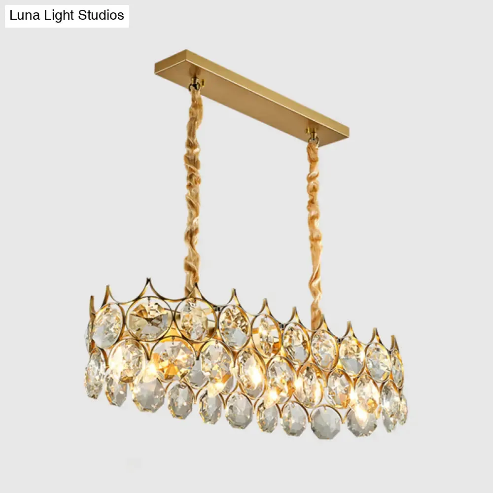 Postmodern Beveled Cut Crystal Chandelier Pendant Light - Elegant Hanging Lamp for Living Room