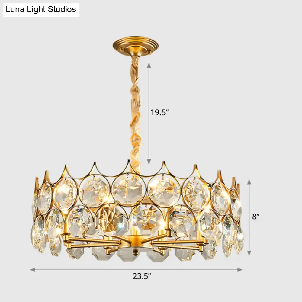 Postmodern Beveled Cut Crystal Chandelier Pendant Light - Elegant Hanging Lamp for Living Room