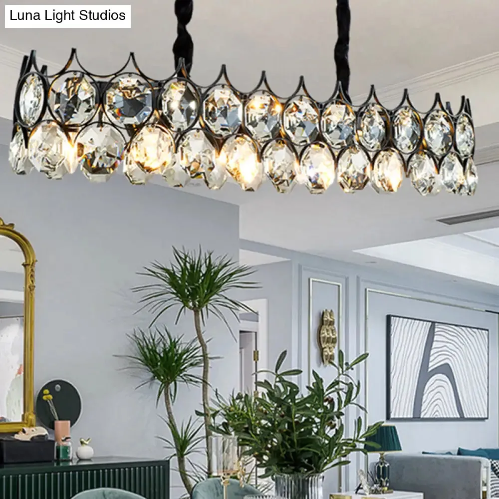 Postmodern Beveled Cut Crystal Chandelier Pendant Light - Elegant Hanging Lamp for Living Room