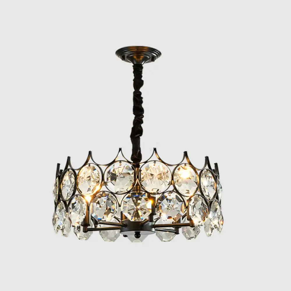 Postmodern Beveled Cut Crystal Chandelier Pendant Light - Elegant Hanging Lamp for Living Room