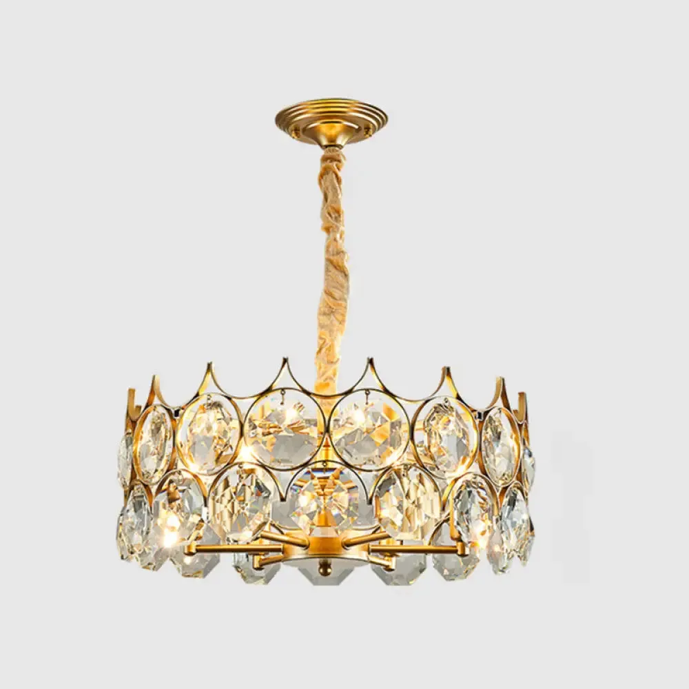 Postmodern Beveled Cut Crystal Chandelier Pendant Light - Elegant Hanging Lamp for Living Room