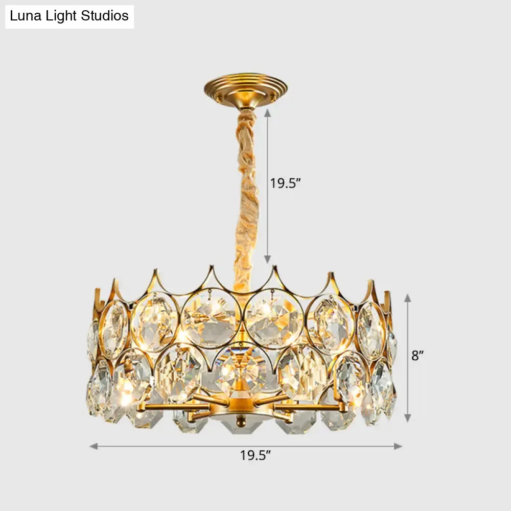 Postmodern Beveled Cut Crystal Chandelier Pendant Light - Elegant Hanging Lamp for Living Room