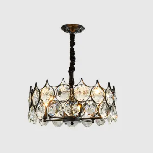 Postmodern Beveled Cut Crystal Chandelier Pendant Light - Elegant Hanging Lamp for Living Room