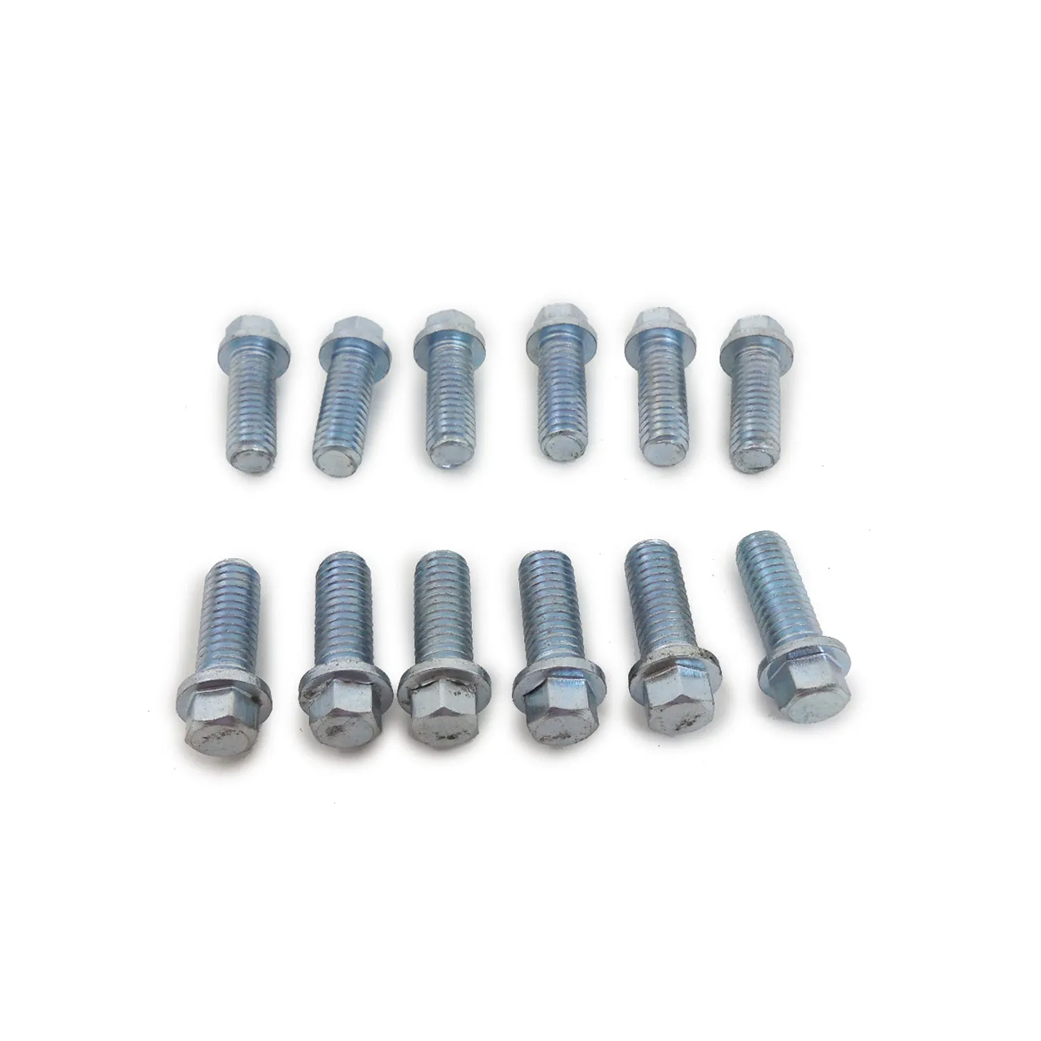 Racing Power Header Bolt - 1.000" Long - Hex Head - Steel - Zinc Plated - Universal - (Set of 12)