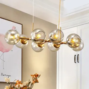Radial Glass Chandelier - Modern Black/Gold Suspension Lamp (8/12 Lights)