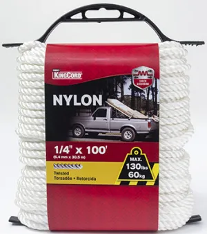 ROPE NYLON TWISTED WT 1/4 X 100 FT