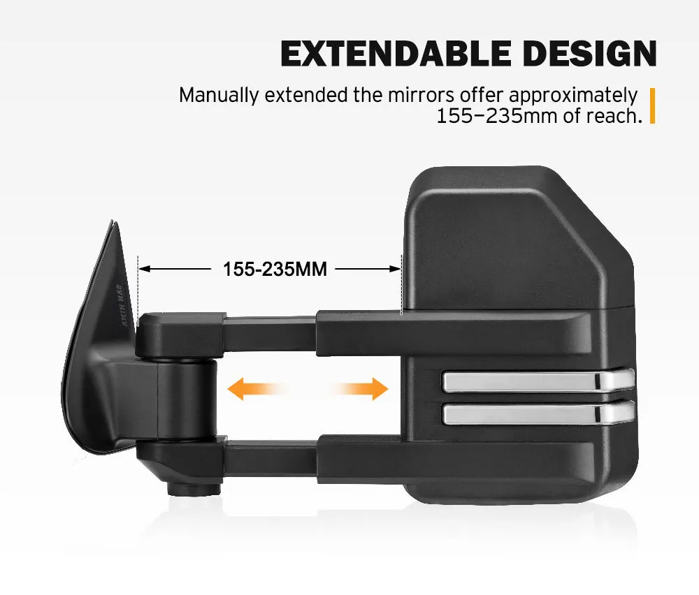 San Hima Extendable Towing Mirrors for Mitsubishi Triton MQ/MR 2015-On