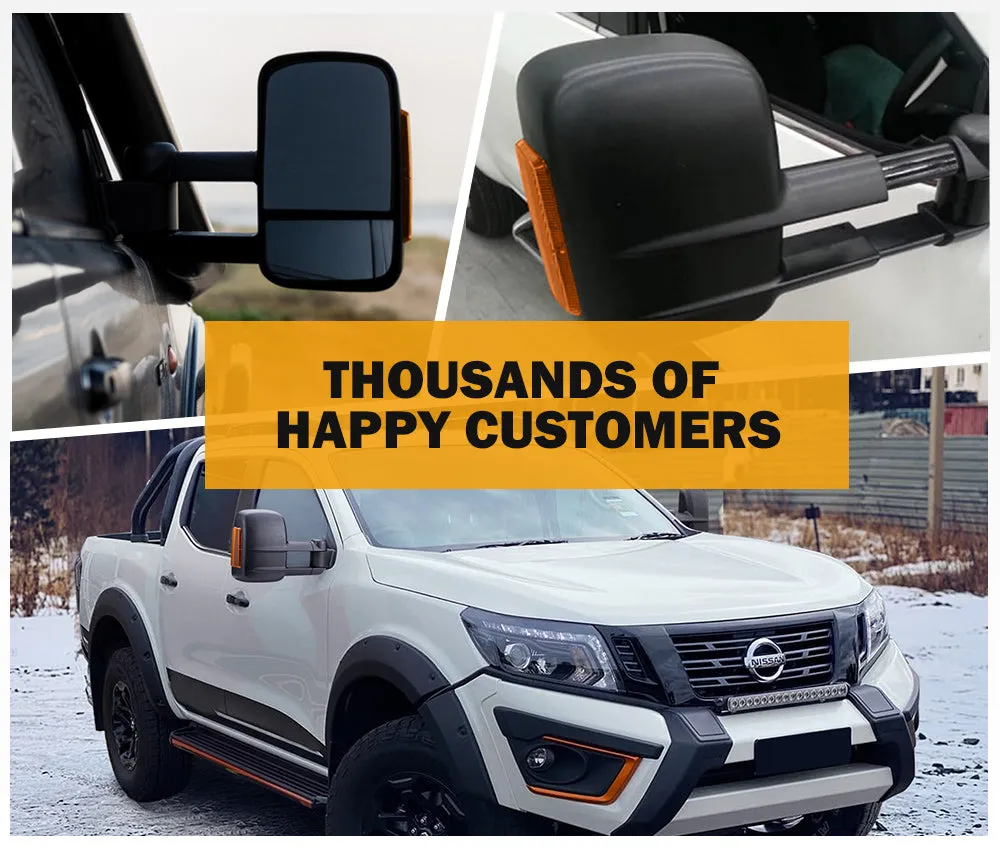 San Hima Extendable Towing Side Mirrors for Nissan Navara D23 NP300 2015-On