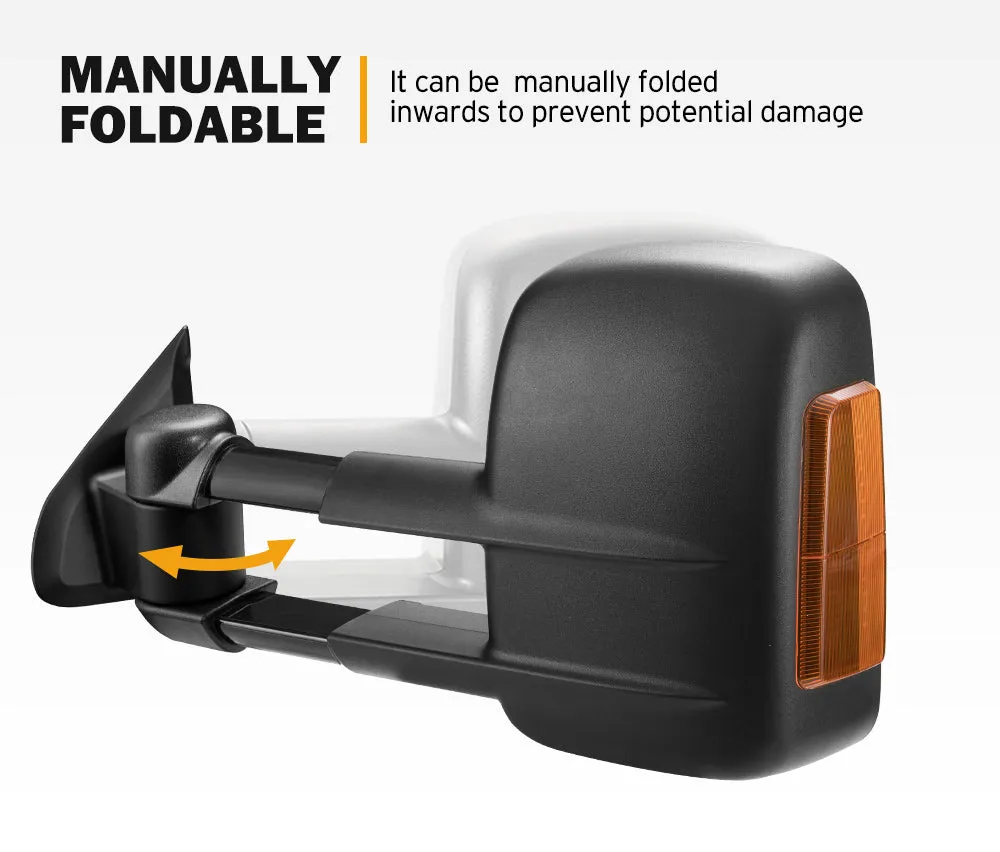 San Hima Extendable Towing Side Mirrors for Nissan Navara D23 NP300 2015-On