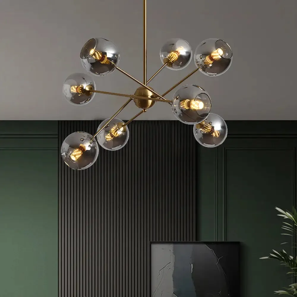 Sleek Glass Dining Chandelier - Minimalistic Ball Pendant Ceiling Light