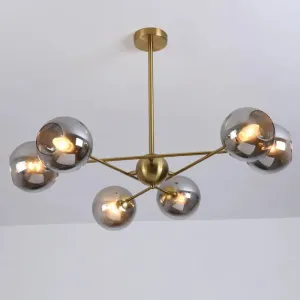 Sleek Glass Dining Chandelier - Minimalistic Ball Pendant Ceiling Light