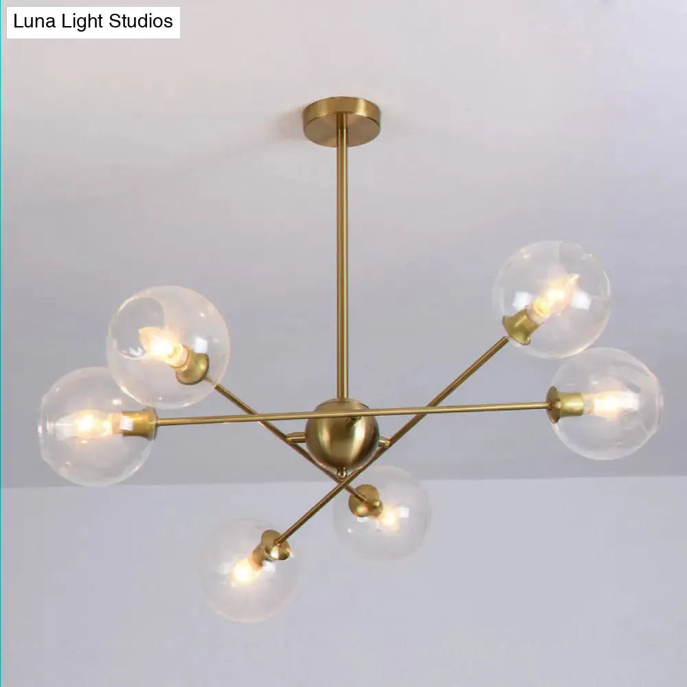 Sleek Glass Dining Chandelier - Minimalistic Ball Pendant Ceiling Light