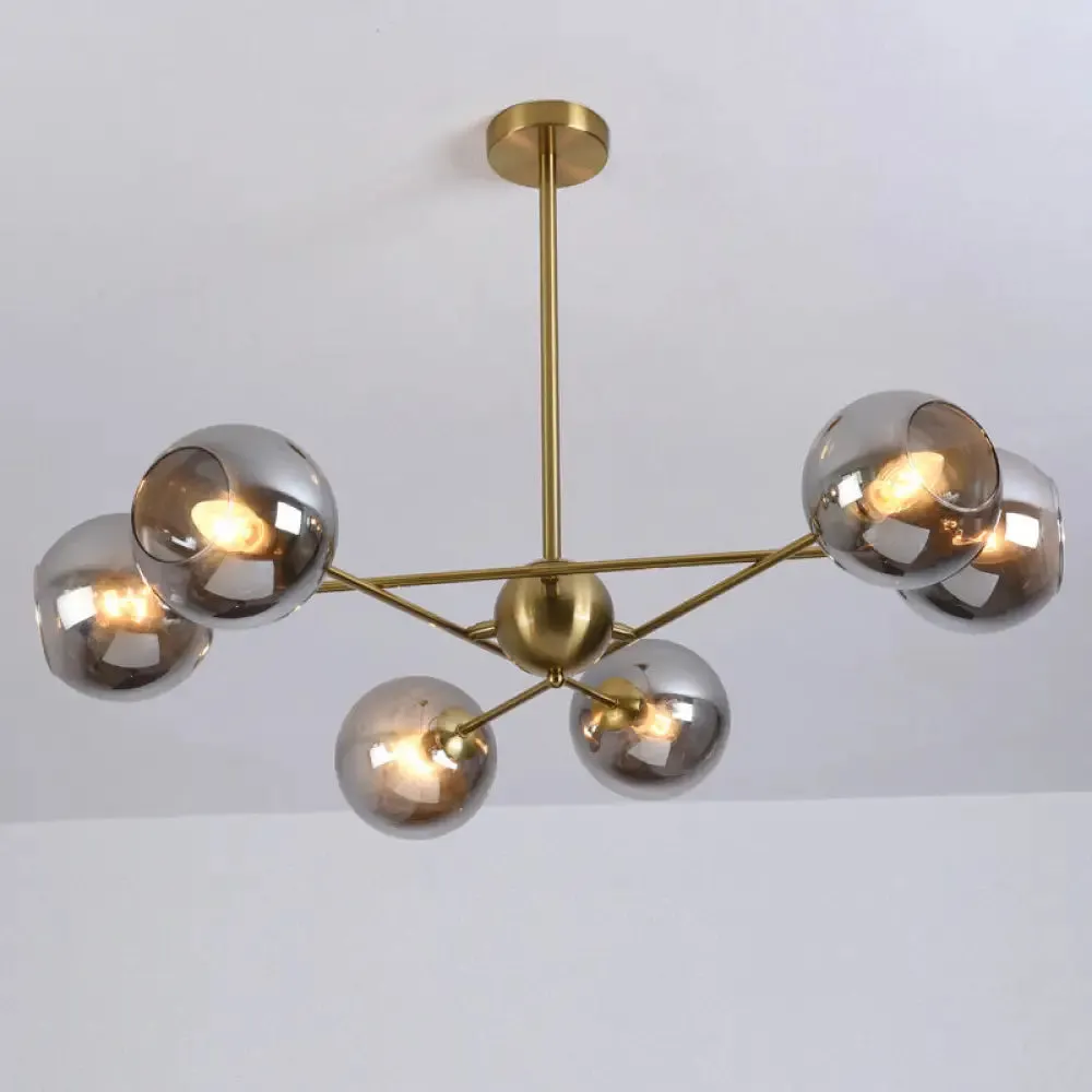 Sleek Glass Dining Chandelier - Minimalistic Ball Pendant Ceiling Light