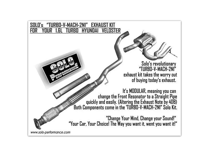 Solo Performance Mach 2-in-1 Modular Catback Exhaust Hyundai Veloster 1.6L Turbo (12-15) 994935SL