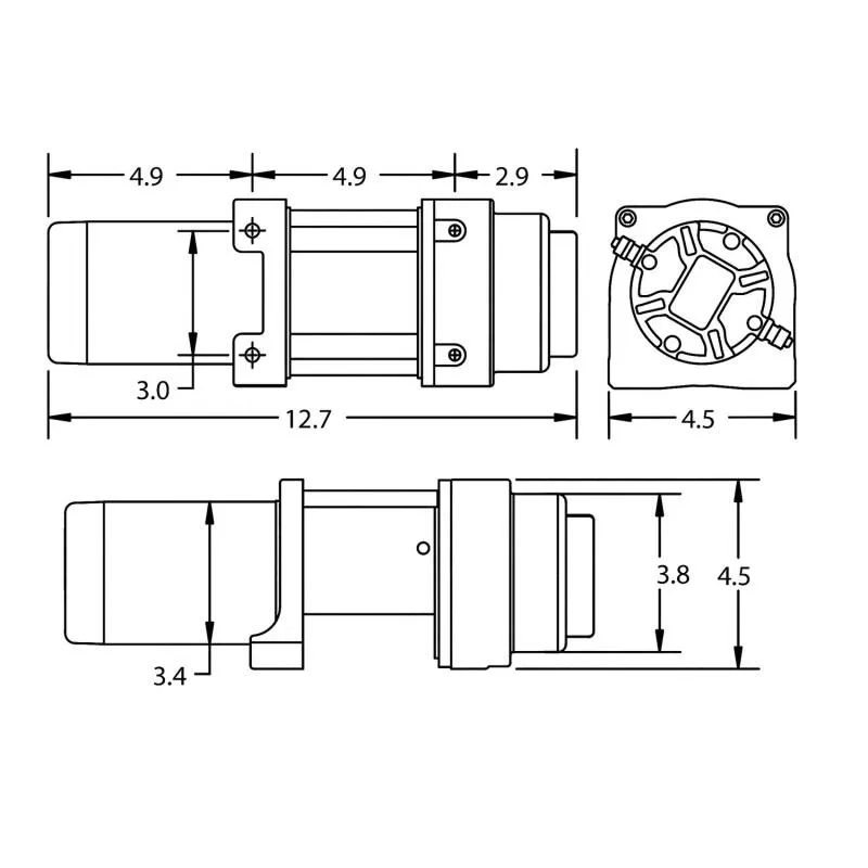 Superwinch Terra Winch - 2500 lb Capacity - Hawse Fairlead - 10 ft Remote - 3/16 in x 40 ft Synthetic Rope - 12V