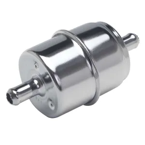 Trans-Dapt In-Line Fuel Filter - Paper Element - 5/16 in Hose Barb Inlet - 5/16 in Hose Barb Outlet - Disposable - Chrome