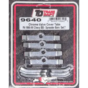 Trans-Dapt Valve Cover Hold Down Tabs - Chrome - Big Block Chevy - Set of 7